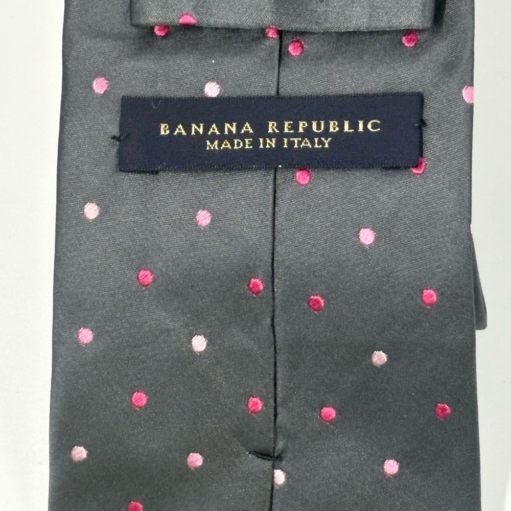 Banana Republic Charcoal Tie with Pink Dots